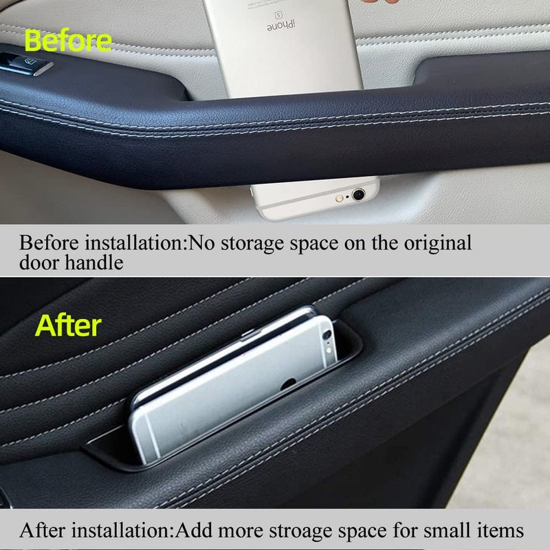 Vesul 4pcs Door Organizer Storage Tray Compatible with Mercedes-Benz ML-Class GL-Class 2012-2019 / GLE-Class GLS-Class 2017-2019 Grab Handle Tray Armrest Storage Box Phone Container ABS Tray Insert - Image 2